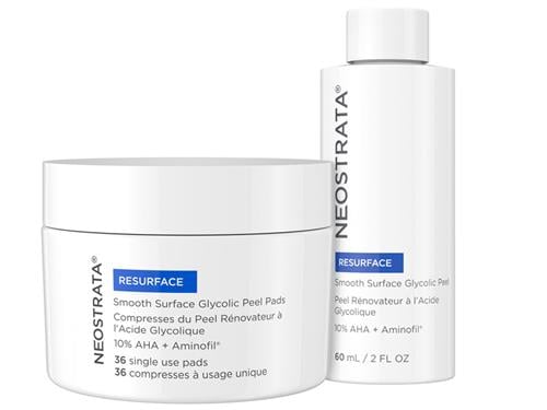Neostrata, Resurface, Smooth Surface Glycolic Peel, High-Strength Daily Exfoliating Peel, Contains 36 pads + peel solution, 60ml