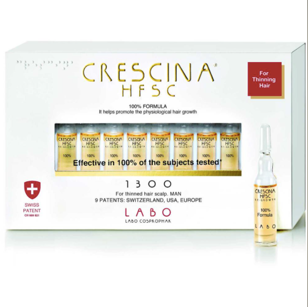Crescina - HFSC Hair Re-Growth Formula  1300 [10 vials] - Buy Online at Beaute.ae